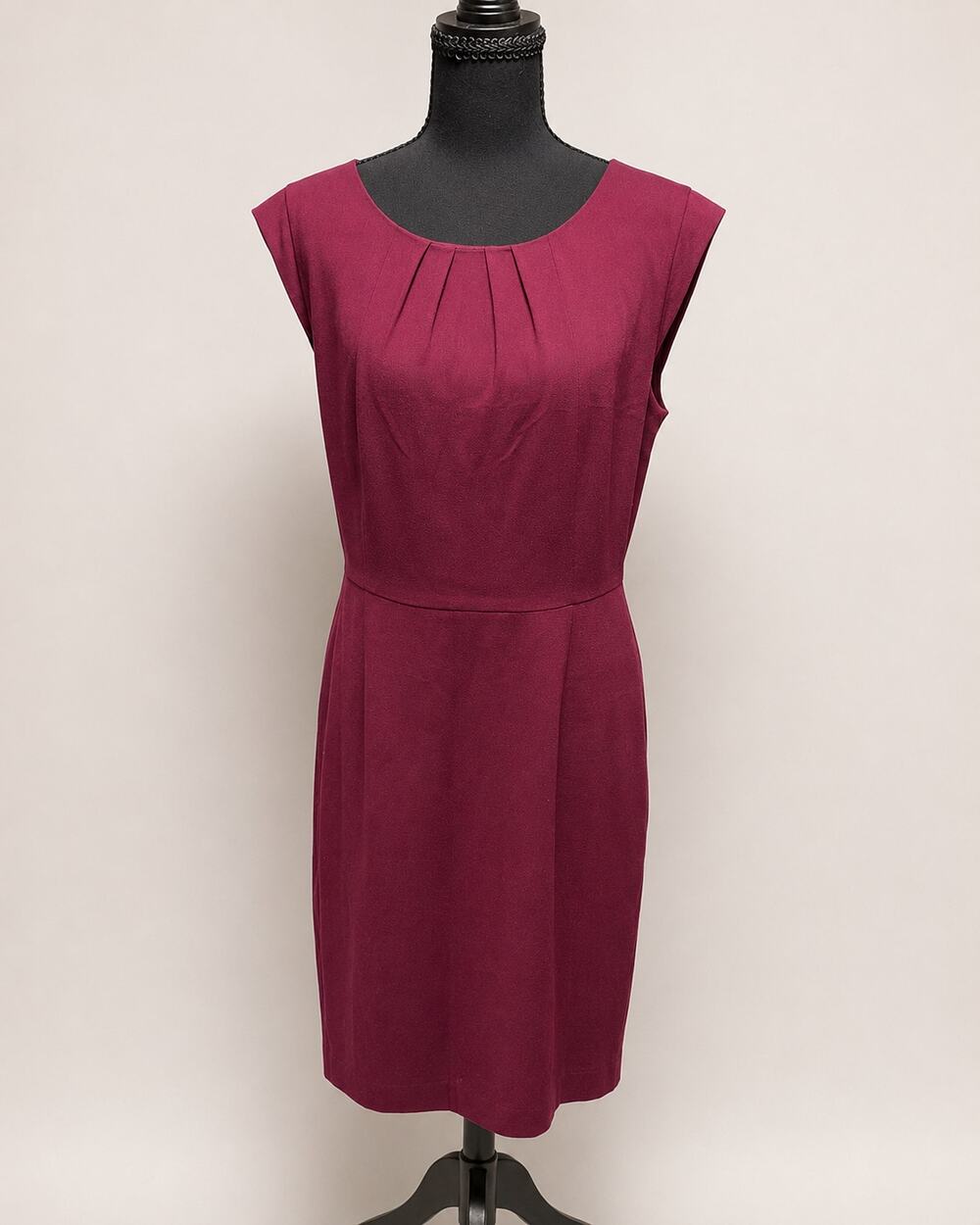 The Limited Burgundy Pleated-Neck Sheath Dress Size 10 – Zipper Repair